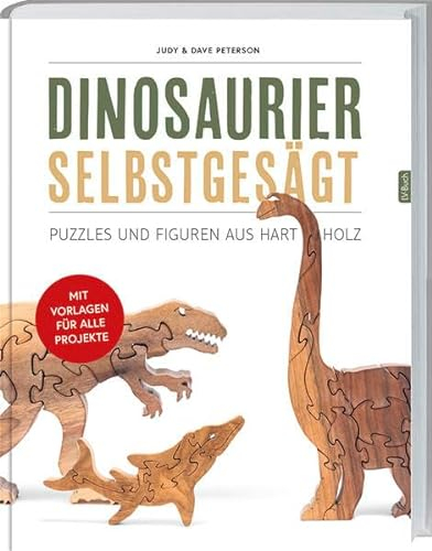 Dinosaurier selbst gesägt: Puzzles und Figuren aus Hartholz.