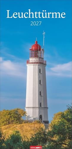 Leuchttürme Kalender 2027: Langer Bild-Kalender mit 12 spektakulären Fotos. Wandkalender XL 2027. Vertikaler Kalender mit atemberaubenden Leuchtturm-Fotografien. 33 x 68 cm.