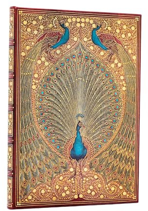Hafiz’s Peacocks (Sangorski & Sutcliffe) Midi Unlined Hardcover Journal (Elastic Band Closure)