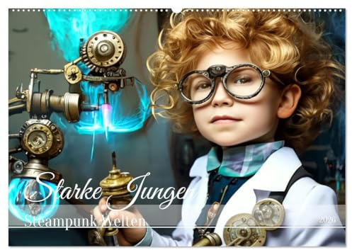 Starke Jungen - Steampunk Welten (Wandkalender 2026 DIN A2 quer), CALVENDO Monatskalender: Jungen Rollen in der Welt des Steampunks. (CALVENDO Menschen)