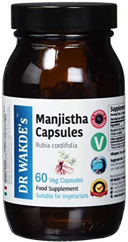 DR WAKDE's Manjistha Capsules (Rubia cordifolia) I 100% Natural Herbal Supplement I 60 Veggie Capsules