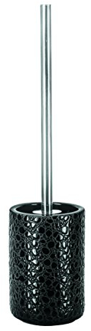 Kleine Wolke 5846926856 Kroko WC-Bürstenhalter, Porzellan, schwarz, 10.5 x 10.5 x 43 cm