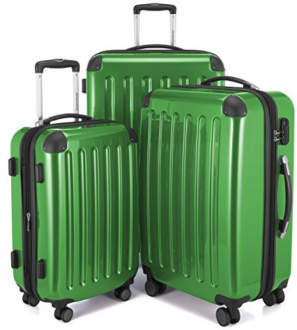 HAUPTSTADTKOFFER - ALEX - Lot de 3 valises, Valises de voyage, Trolley, Bagages rigides, Set de voyage, 4 roues doubles (S,M & L), Vert