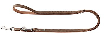 HUNTER PORTO Verstellbare Hundeführleine, Leder, nachhaltig, 1,5 x 200 cm, tabak/cognac