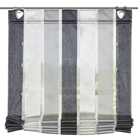 Home fashion BÄNDCHENROLLO LÄNGSSTREIFEN, Stoff, anthrazit, 130 x 80 cm