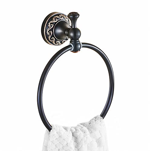 Weare Home Handtuchhalter Ring Schwarz , Öl rubbed Bronze Handtuchhalter Messing, Retro Vintage Antik Handtuchring mit Bohren