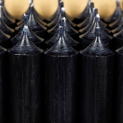Bütic GmbH Stabkerzen durchgefärbt 250mm x Ø 22mm - Kerzen hochgereinigt, Brenndauer 11,5h, geruchsneutral, rußarm mit rückstandsfreiem Abbrand, Farbe:Schwarz, Set mit:25 Stück