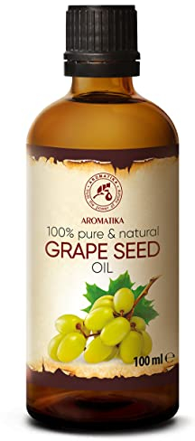 Traubenkernöl Raffiniert 100ml - Vitis Vinifera - Traubenöl Rein und Natürlich - Körperöl - Intensive Pflege für Gesicht - Körper - Haare - Haut - Massage - Traubenkern Öl