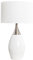 invicta INTERIOR Moderne Tischlampe CARLA weiß 60cm E27 Tischleuchte Wohnzimmerlampe Textilschirm Nachttischlampe