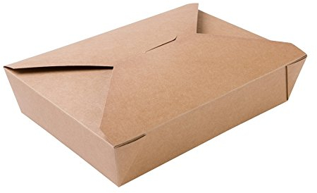 BIOZOYG Contenitore per Alimenti da Asporto I Scatola per Alimenti con Coperchio Pieghevole 1100 ml I Scatola di Cartone Kraft compostabile marrone I 280 Vaschette di Cartone Monouso rettangolari