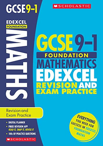 GCSE Foundation Maths Edexcel Revision Guide and Practice Book. Perfect for Home Learning and includes a free revision app (Scholastic GCSE Grades 9-1 Revision and Practice)