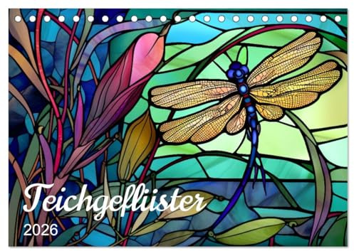 Teichgeflüster (Tischkalender 2026 DIN A5 quer), CALVENDO Monatskalender: Tiere am Teich in farbigem Glas (CALVENDO Natur)