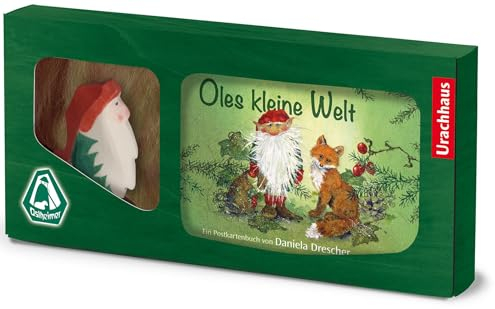 Geschenkset »Ole«: Inhalt: Ostheimer Holzfigur ›Ole Winterwicht‹ (ca. 7 cm) + Postkartenbuch ›Oles kleine Welt‹ (15 Karten)