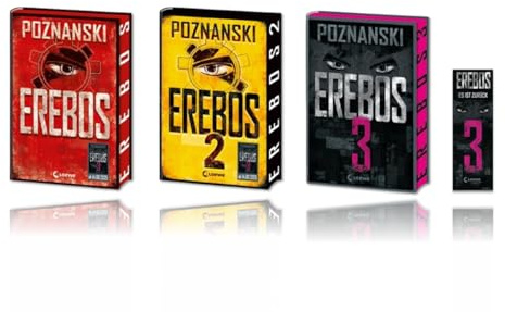 Ursula Poznanski 3er Bücher Set inkl. Lesezeichen | Erebos 1 + Erebos 2 & Erebos 3 mit limitierten Farbschnitt | Jugendbestseller-Krimi | Hardcover