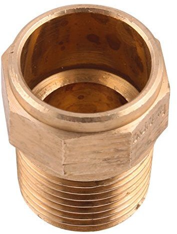 Sanitop-Wingenroth 11151 5 Rotguss-Übergangsnippel Nummer 4243G, 1 Stück, 15 mm x 3/8 Zoll AG