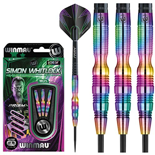 WINMAU Champions - Simon Whitlock 3: 22g Profi Wolfram Steeltip Dartpfeile Set mit Flights und Schäfte