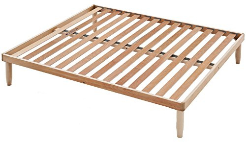 EVERGREENWEB Starrer Lattenrost 140x190 cm, Hoch 35 cm, aus Buchenholz, Orthopädisch, 5 abnehmbare Beine, Verstärkte Doppelstruktur, Für alle Betten und Matratzen geeignet | Modell ORANGE