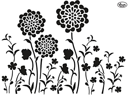 VIVA DECOR Schablone Blob Paint Blumenwiese DIN A3