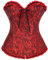 SZIVYSHI Corset Tops for Women, Bustier Shapewear Lingerie, Lace Waist Push Up Bodysuit Black and Red, Size S