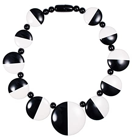 ZAVANA Schwarz-Weiß Statement-Halskette für Frauen, handgefertigte Boho Chic Chunky Halskette für Damen, eleganter Bohème-Modeschmuck für Frauen