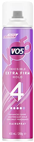 Alberto VO5 Lot de 6 bombes de laque pour cheveux 4/5 Protection contre l'humidité 24h Blanc 400 ml