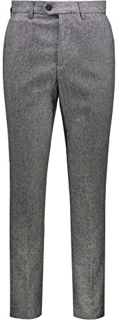 Xposed Men’s Grey Tweed Trousers Classic Textured Herringbone 1920s Tailored Fit Suit Pants