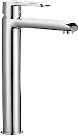 Rubinetto Miscelatore lavabo Bagno Alto, in Ottone Cromato, Serie Dalila (Rubinetto Alto lavabo)