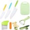 Juego de 6 cuchillos infantiles para bebé, cuchillo de cocina, cuchillo de cocina, cuchillo Montessori con tabla de cortar, pelador, cuchillo ondulado, juego de cuchillos para niños para cortar y
