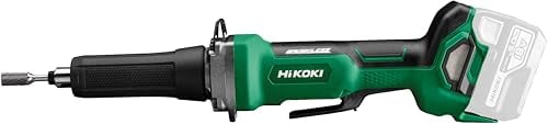 HiKOKI Smerigliatrice dritta a batteria con interruttore a paddle GP18DB (18 V, motore brushless, pinza di serraggio Ø: 6 mm, collo mandrino: 40 mm, velocità a vuoto: 7000 – 29000 min-1) accessorio in