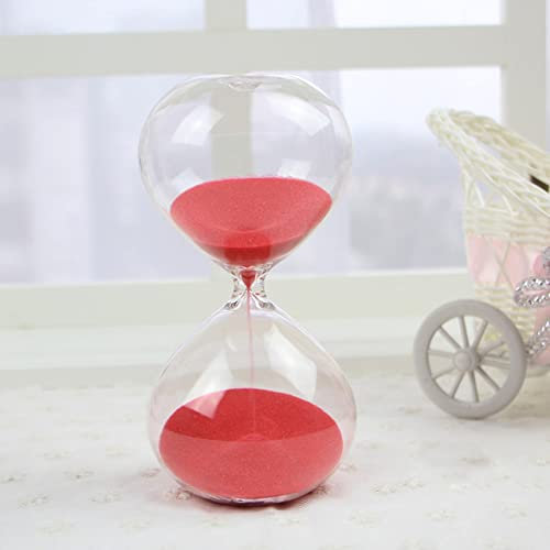 5/15/30minuteRond Transparent Sable Sablier Sablier Couleur Sablier Chambre Décoration Rouge, Vert, Bleu, Rose, Rouge, 30min