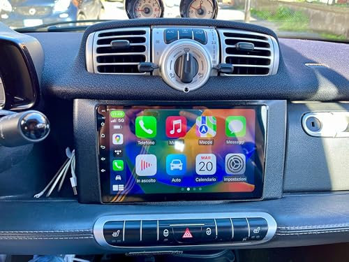 Autoradio 8GB RAM +128GB ROM Navigatore Car Tablet Android 12 Radio CarPlay Android Auto Wireless 9'' Pollici Bluetooth GPS Viva Voce Per SMART FORTWO 451 2011-2014