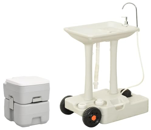 ARKEM Ensemble de Toilette et Support de Lavage des Mains de Camping,Evier Camping Car,Lavabo Camping Car,Évier De Camping Portatif