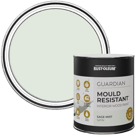 Rust-Oleum Green Guardian Mould Resistant Interior Wood Paint in Satin Finish - Sage Mist 750ml
