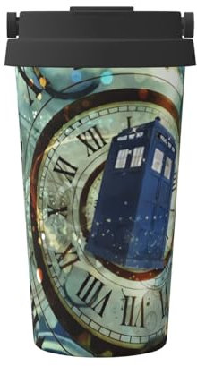 Doctor Who Police - Bicchiere da caffè in acciaio inox, 500 ml, doppia parete, personalizzabile
