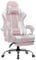 GTPLAYER Fabric Gaming Chair, Massage Ergonomic Pink Computer Chair with Footrest, Lumbar Support, Headrest, Height Adjustable Home Office Reclining PC Racing Chairs