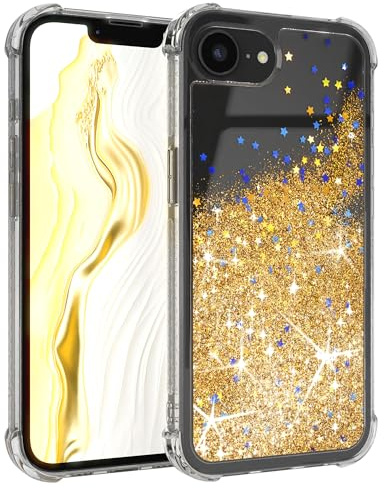 EAZY CASE - Glitzer Hülle - kompatibel mit iPhone 16e Handyhülle für iPhone 16e Hülle Silikon leichtes Shiny Cover stoßfestes Phone Case als Fallschutz in Liquid - Gold