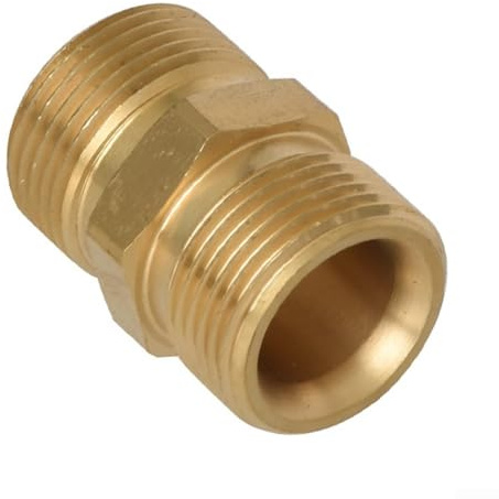 Messing Schlauchverlängerung Verbinder Adapter mit Außen- und Innengewinde für Hochdruckreinigerschlauch M22 Schwenkverschraubung Kompatibler Anschluss (A)