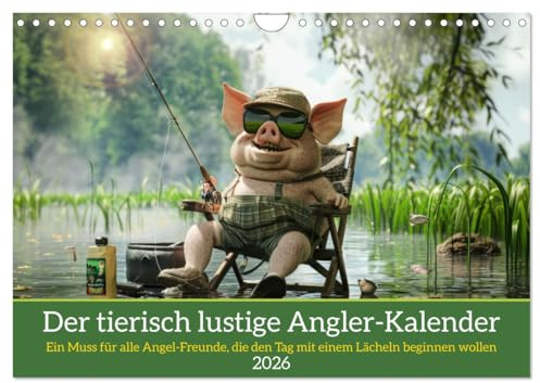 Der tierisch lustige Angler-Kalender (Wandkalender 2026 DIN A4 quer), CALVENDO Monatskalender: Ein Muss für alle Angel-Freunde, die den Tag mit einem Lächeln beginnen wollen (CALVENDO Hobbys)