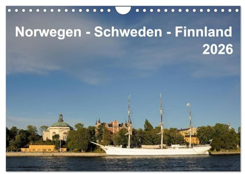 Norwegen - Schweden - Finnland (Wandkalender 2026 DIN A4 quer), CALVENDO Monatskalender: Monatskalender mit 13 Landschaftsbildern aus Norwegen, Schweden und Finnland (CALVENDO Orte)