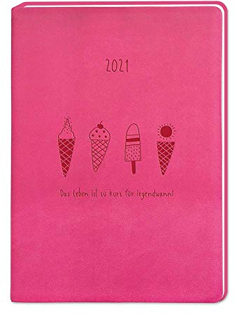 Terminplaner Lederlook A6 Pink 2021: Terminplaner Lederlook A6