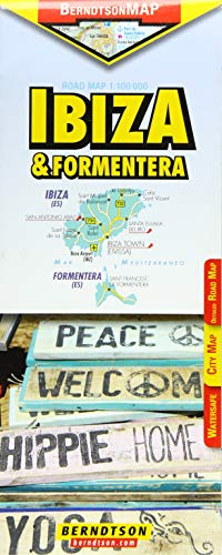 Ibiza & Formentera 1:100 000 +++ Dalt Vila, Ibiza Town (Eivissa), Islas Baleares, San Antoni de Portmany, Sta. Eulària des Riu, Time Zones ... (Road ... [Folded Map/ Faltkarte] (BerndtsonMAP)