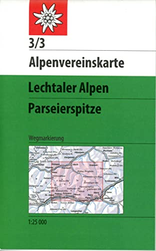 Lechtaler Alpen, Parseierspitze: Topographische Karte 1:25.000 mit Wegmarkierungen (Alpenvereinskarten)