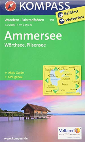 KOMPASS Wanderkarte Ammersee - Wörthsee - Pilsensee: Wanderkarte mit Aktiv Guide und Radrouten. GPS-genau. 1:25000