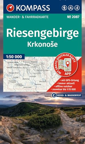 KOMPASS Wanderkarte 2087 Riesengebirge, Krkonose 1:50.000: Wander- und Fahrradkarte in einem - inklusive Offline-Verwendung in der KOMPASS-App. Wander-& Radwege. Langlaufen.