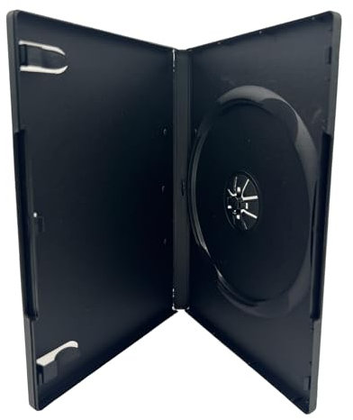 100-Pack Dragon Trading Black Single DVD Cases - Standard 14mm Spine - Sleek and Durable DVD Storage Solution