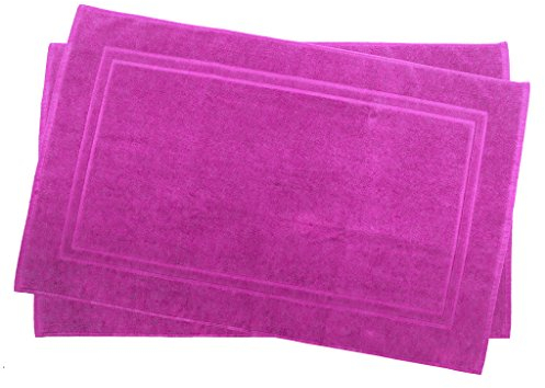 Julie Julsen 2er Pack 70 x 120 cm Badvorleger in Premium Qualität 900 gm2 in aktuellen Farben und 4 Größen aus Baumwolle Badematte Badteppich Duschvorleger Design Doppel Rahmen Pink