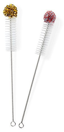 aquabook Flaschenbürste Bottle Brush dünn und lang Doppelpack I Reinigungsbürste, Gläserbürste, Reagenzglas Bürste