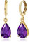 Orecchini pendenti a goccia da donna, placcati in oro 14 K, con zirconia cubica trasparente, a griffe, per matrimonio, alla moda, con chiusura a monachella, orecchie sensibili, Cristallo, Zirconia