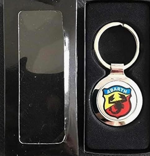 SCOOBY DESIGNS Porte-clés en métal avec boîte cadeau pour Fiat 500 595 Abarth