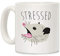 LookHUMAN Kaffeetasse mit Stress-OOwum-Motiv, 312 ml, Keramik, Weiß